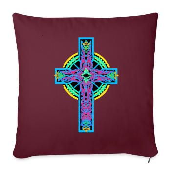 Croix Croix Crucifix - Housse de coussin décorative 45 x 45 cm - bordeaux - Devant
