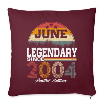 Legends est né en juin 2004 - Housse de coussin décorative 45 x 45 cm - bordeaux - Devant