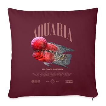Flowerhorn Cichlid Fish Keeper Streetwear - Sofakissenbezug 45 x 45 cm - Burgunderrot - Vorne