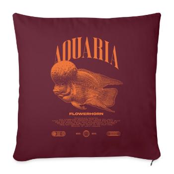 Flowerhorn Cichlid Fish Keeper Streetwear - Sofakissenbezug 45 x 45 cm - Burgunderrot - Vorne