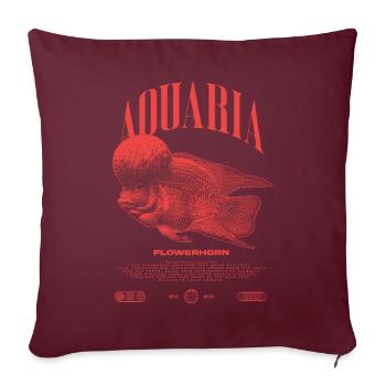 Flowerhorn Cichlid Fish Keeper Streetwear - Sofakissenbezug 45 x 45 cm - Burgunderrot - Vorne
