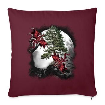 Dragon Dragon Fable Mythe médiéval conte de fées - Housse de coussin décorative 45 x 45 cm - bordeaux - Devant