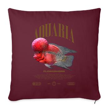 Flowerhorn Cichlid Fish Keeper Streetwear - Sofakissenbezug 45 x 45 cm - Burgunderrot - Vorne