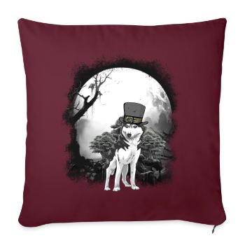 Wehrwolf Loup Loups Halloween Chien médiéval - Housse de coussin décorative 45 x 45 cm - bordeaux - Devant