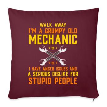 Mécanicien automobile, mécatronicien, technicien tournevis, dictons - Housse de coussin décorative 45 x 45 cm - bordeaux - Devant