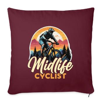 Midlife Cyclist Bike Racer Mountain Biking Cyclist - Sofakissenbezug 45 x 45 cm - Burgunderrot - Vorne