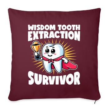 Dents de sagesse cadeau pour l’extraction des dents de sagesse - Housse de coussin décorative 45 x 45 cm - bordeaux - Devant
