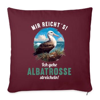 Albatross Albatrosse Albatros - Sofakissenbezug 45 x 45 cm - Burgunderrot - Vorne