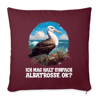 Albatross Albatrosse Albatros - Sofakissenbezug 45 x 45 cm - Burgunderrot - Vorne