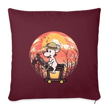 Wilder Westen Maus Reiter Pferd Pferde - Sofakissenbezug 45 x 45 cm - Burgunderrot - Vorne