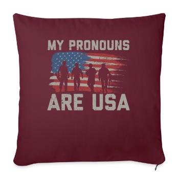MePatriotic USA pronoun t-shirt - Sofa pillowcase 17,3'' x 17,3'' (45 x 45 cm) - burgundy - Front