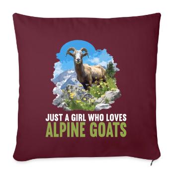 Chèvre alpine Chèvre de montagne Chèvre de montagne - Housse de coussin décorative 45 x 45 cm - bordeaux - Devant