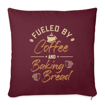 Alimenté par le café et la cuisson de la pâte à pain - Housse de coussin décorative 45 x 45 cm - bordeaux - Devant