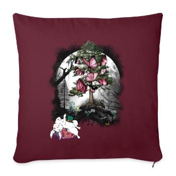 Bunny Bunnies Animaux de la forêt Nature Nature Amoureux de la nature - Housse de coussin décorative 45 x 45 cm - bordeaux - Devant