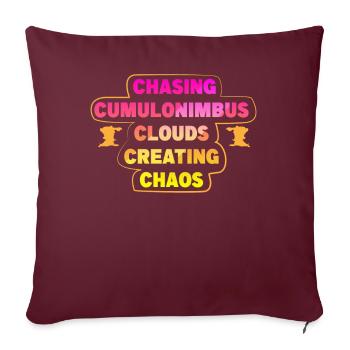 Tenue de météorologue gardien de la tempête à la poursuite des tornades - Housse de coussin décorative 45 x 45 cm - bordeaux - Devant