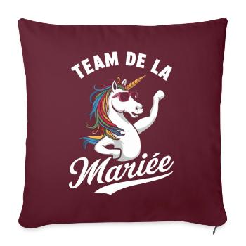 Team De La Mariée Licorne Lunettes De Soleil - Housse de coussin décorative 45 x 45 cm - bordeaux - Devant