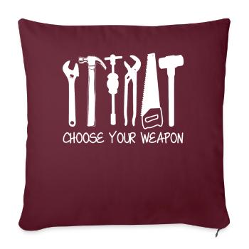 Atelier bricolage papa artisan outils - Housse de coussin décorative 45 x 45 cm - bordeaux - Devant