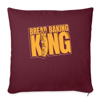 Pain Cuisson Roi Boulanger Amateur de Pâte à Pain - Housse de coussin décorative 45 x 45 cm - bordeaux - Devant