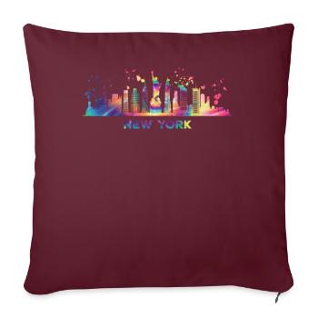 NewYorker Skyline New York - Sofakissenbezug 45 x 45 cm - Burgunderrot - Vorne