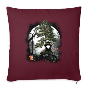 Conte de fées de la forêt personnage de conte de fées nains gnomes gnome sorcier - Housse de coussin décorative 45 x 45 cm - bordeaux - Devant
