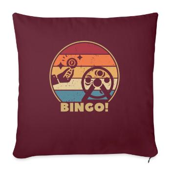 Retro Caller Daubers Amateur de bingo professionnel - Housse de coussin décorative 45 x 45 cm - bordeaux - Devant