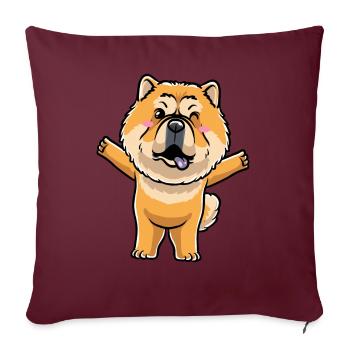 Chow-chow-hund-emoticon - Sofakissenbezug 45 x 45 cm - Burgunderrot - Vorne
