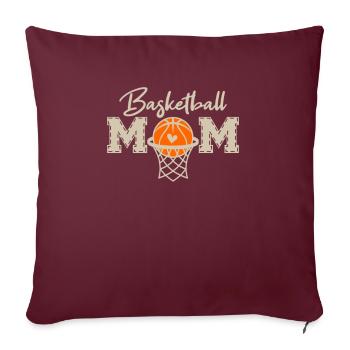 Joueur de basket-ball Basketteur Basketteur Maman de basket-ball - Housse de coussin décorative 45 x 45 cm - bordeaux - Devant