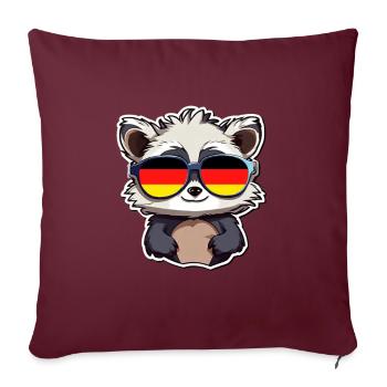 raton laveur avec lunettes de soleil Allemagne Football - Housse de coussin décorative 45 x 45 cm - bordeaux - Devant