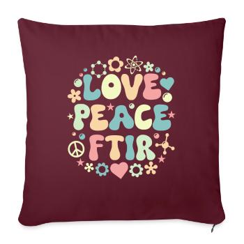 FTIR Love Fourier Spectroscopie Rétro Vintage - Housse de coussin décorative 45 x 45 cm - bordeaux - Devant