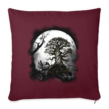 Halloween Corbeau Corbeau Forêt Créature Forêt Occulte - Housse de coussin décorative 45 x 45 cm - bordeaux - Devant