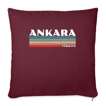 Ankara Turquie Turquie Rétro Turquie Turc Turc - Housse de coussin décorative 45 x 45 cm - bordeaux - Devant