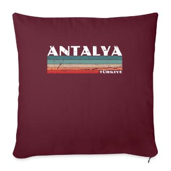 Antalya Turquie Turquie Vintage Turquie Turc - Housse de coussin décorative 45 x 45 cm - bordeaux - Devant