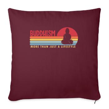 Le bouddhisme plus qu’un symbole bouddhiste de style de vie - Housse de coussin décorative 45 x 45 cm - bordeaux - Devant