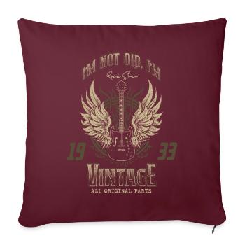 Je ne suis pas vieux Je suis Vintage Retro 1933 Guitariste - Housse de coussin décorative 45 x 45 cm - bordeaux - Devant