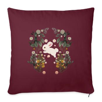 Bunny Bunnies Lapin Lapin Enfants Bébé Lapin de Pâques - Housse de coussin décorative 45 x 45 cm - bordeaux - Devant