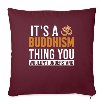 Es ist ein buddhistisches Statuensymbol aus dem Buddhismus - Sofakissenbezug 45 x 45 cm - Burgunderrot - Vorne