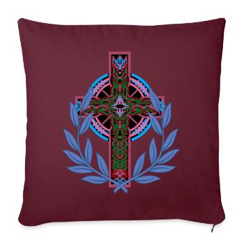 Croix Croix Crucifix - Housse de coussin décorative 45 x 45 cm - bordeaux - Devant