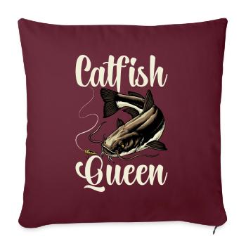 Poisson-chat pêcheur Poisson-chat Pêche au poisson-chat Pêche au poisson-chat - Housse de coussin décorative 45 x 45 cm - bordeaux - Devant