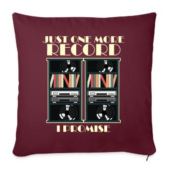 Vinyle étagère tourne-disque Disk Jockey - Housse de coussin décorative 45 x 45 cm - bordeaux - Devant