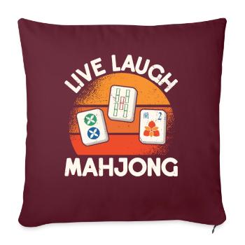 Live Laugh Mahjong T-shirt - Housse de coussin décorative 45 x 45 cm - bordeaux - Devant