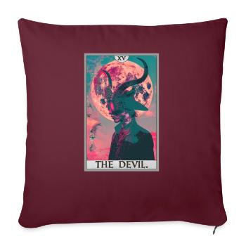 Tarotkarten Tarotkarte The Devil Der Teufel - Sofakissenbezug 45 x 45 cm - Burgunderrot - Vorne