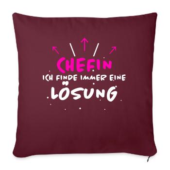 Chefin Spruch Familie Beruf Lustig Chefin Geschenk - Sofakissenbezug 45 x 45 cm - Burgunderrot - Vorne