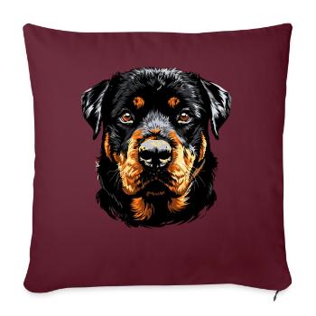 Les chiens Rottweiler aiment les fiers amateurs de rottweiler - Housse de coussin décorative 45 x 45 cm - bordeaux - Devant