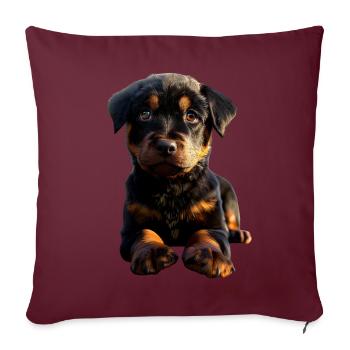 Les chiens Rottweiler aiment les fiers amateurs de rottweiler - Housse de coussin décorative 45 x 45 cm - bordeaux - Devant