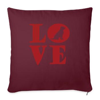 J’adore les chiens - Housse de coussin décorative 45 x 45 cm - bordeaux - Devant