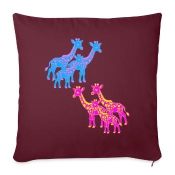 Giraffe Afrika Safari Savanne 80er 90er Kind - Sofakissenbezug 45 x 45 cm - Burgunderrot - Vorne