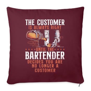 Barman Mixologue Le Client - Housse de coussin décorative 45 x 45 cm - bordeaux - Devant