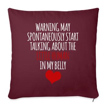 Grossesse Bébé Mère Cœur Enceinte - Housse de coussin décorative 45 x 45 cm - bordeaux - Devant