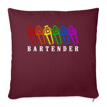Bartender Mixologist Rainbow - Sofakissenbezug 45 x 45 cm - Burgunderrot - Vorne