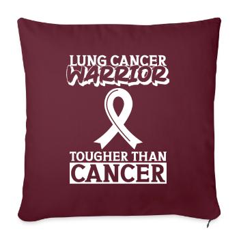 Guerrier du cancer du poumon Sensibilisation au cancer du poumon - Housse de coussin décorative 45 x 45 cm - bordeaux - Devant